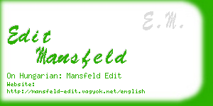 edit mansfeld business card